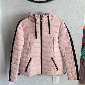 Women's Pink Quilted Nautica Jacket with Black Accents